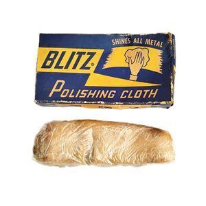 Vintage 40s 50s Blitz Polishing Cloth in Original Box, Vintage Advertising